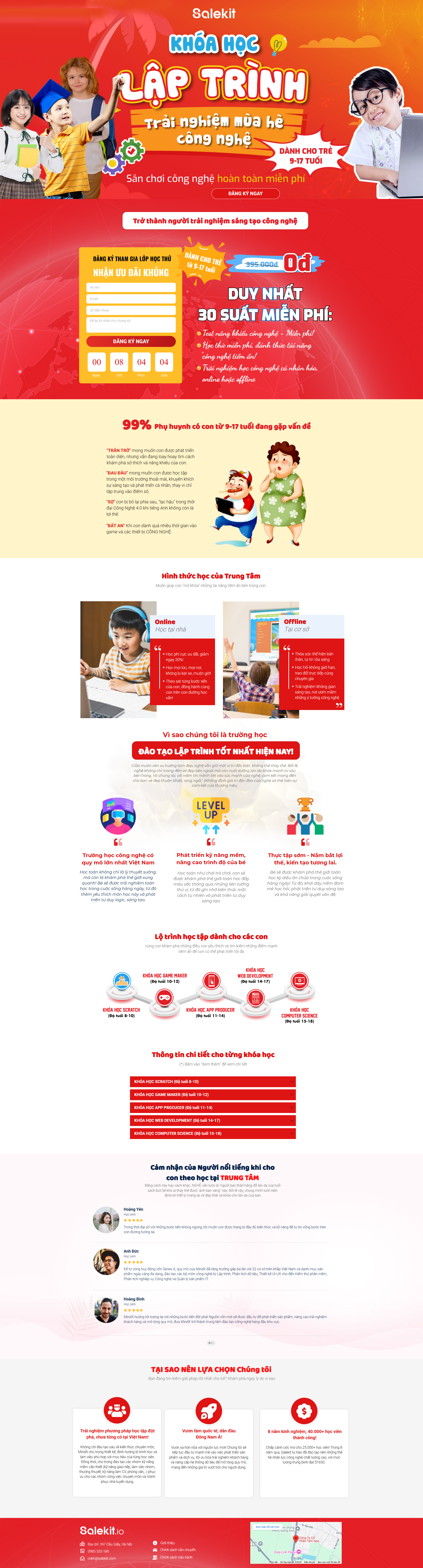 Landing Page Khóa Học Lập Trình